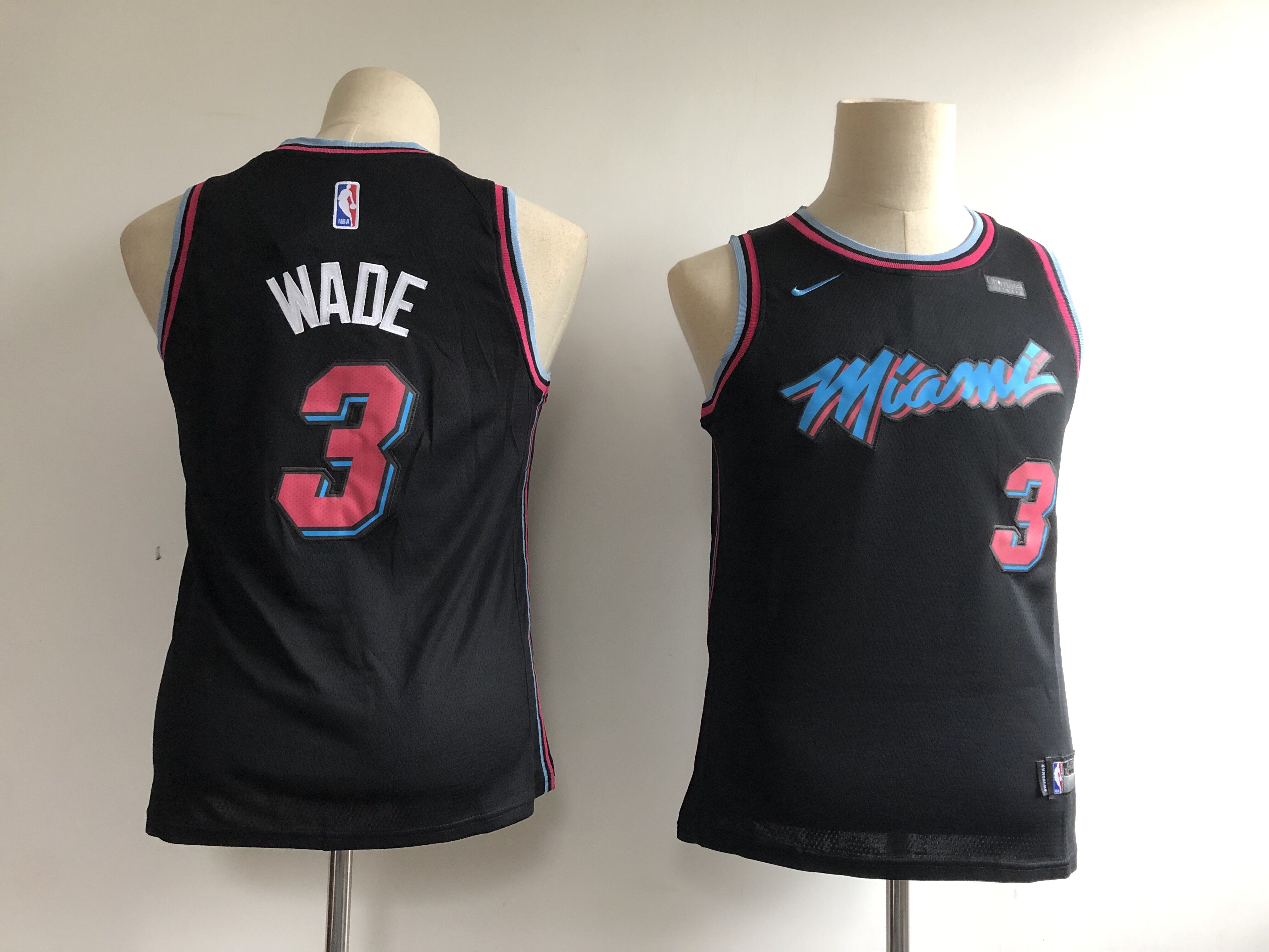 Adidas Miami Heat Youth #3 Wade black NBA City Edition Jersey->boston bruins->NHL Jersey